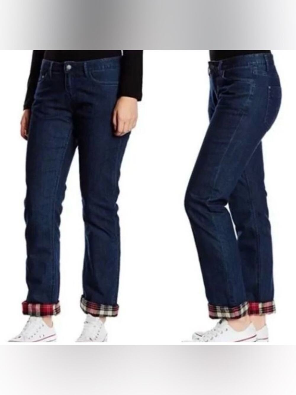 PrAna Boyfriend Flannel Lined Jeans Women's Size 2/26 Blue Festival Outdoor Warm